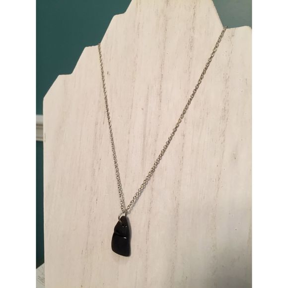 Brown Bottle Top Sea Glass Pendant with Silver Chain - Picture 3 of 3